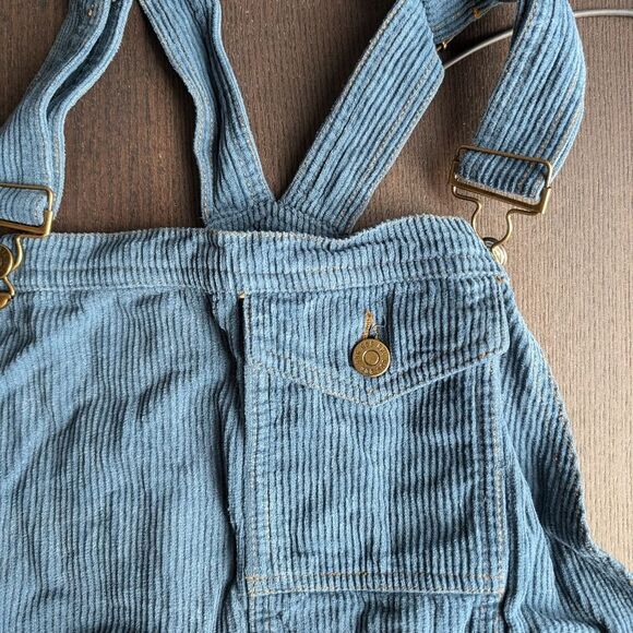 Urban Outfitters wide leg 💯  cotton corduroy overalls size L dungarees b - Picture 5 of 16